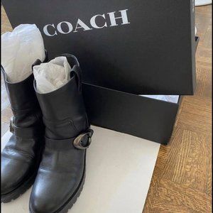 BLACK COACH LEATHER BOOTS
